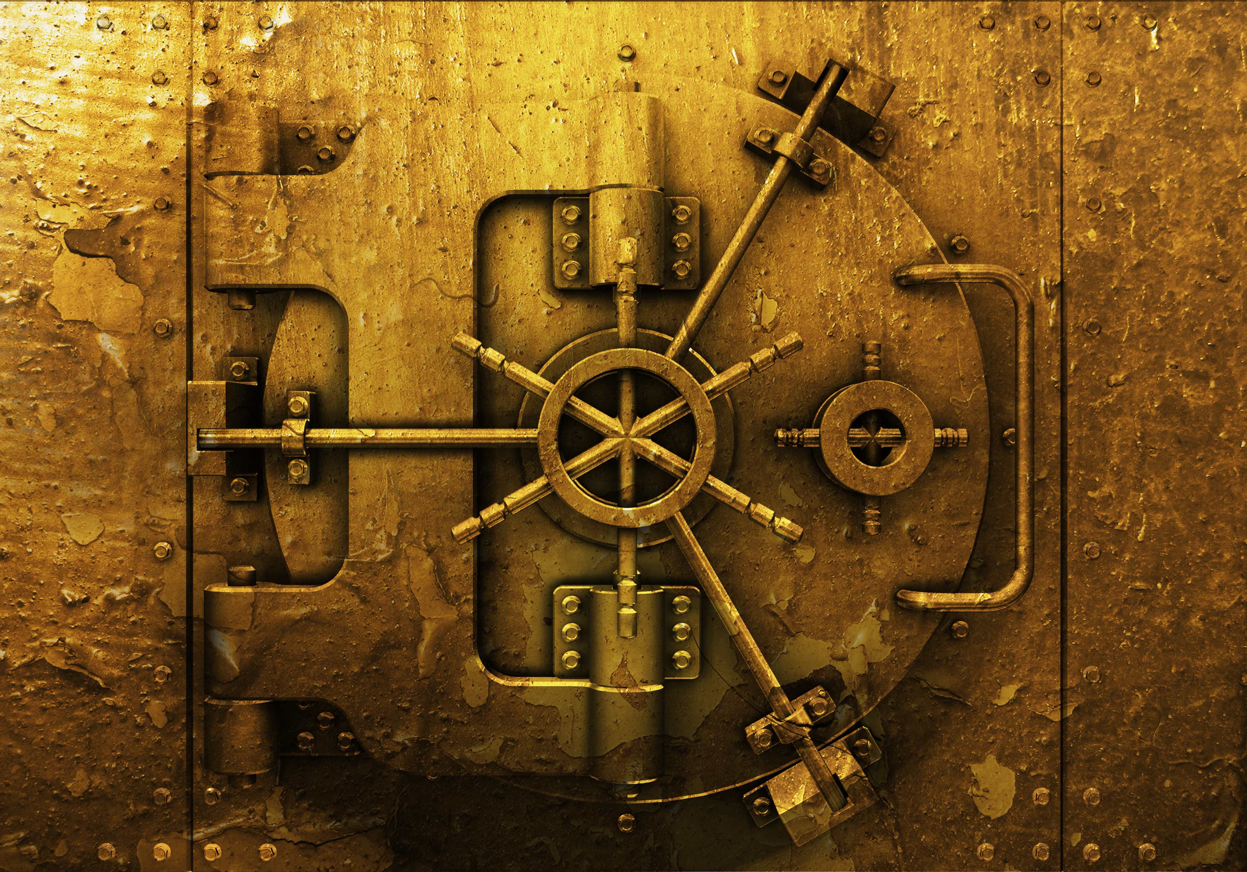 Stacks of Gold Bars in a Vault